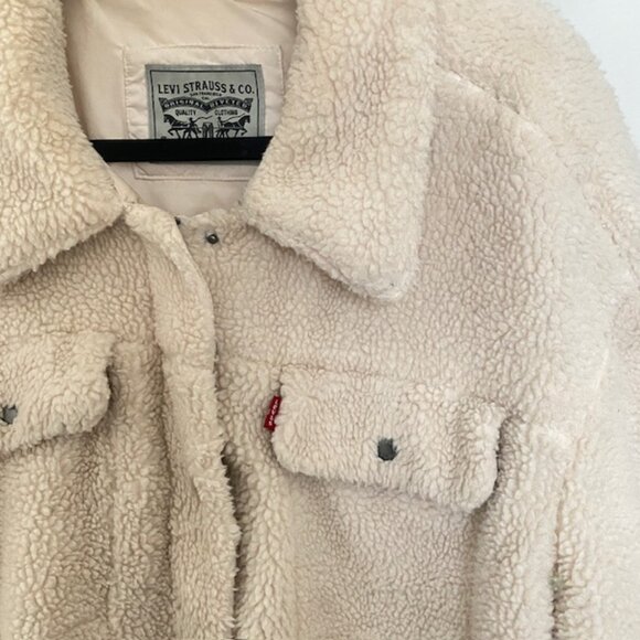 Levi's Sherpa Oversized Cream Color Jacket - XXL - Picture 2 of 13
